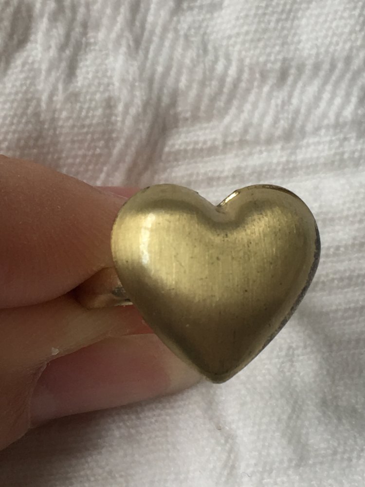 Ring in Herzform, gold, Vintage, Ringgröße 16 - 17, 50 - 52