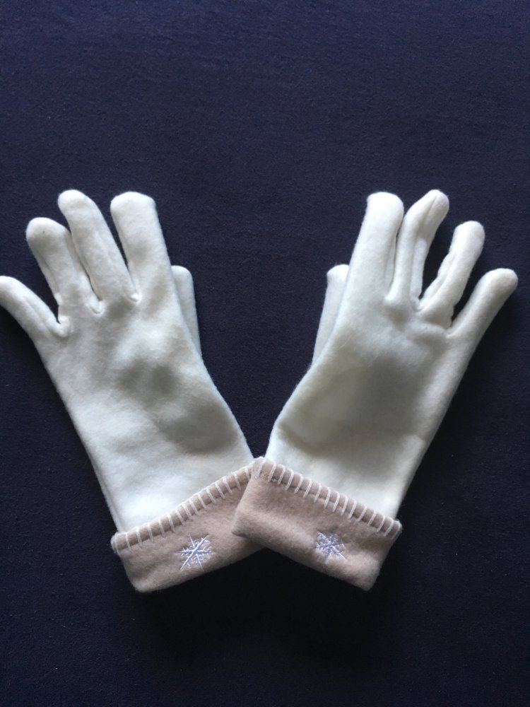 NEU!! Set Mütze Schal one size, Handschuhe Gr. 7 - 8 weiß beige !! Ungetragen!!
