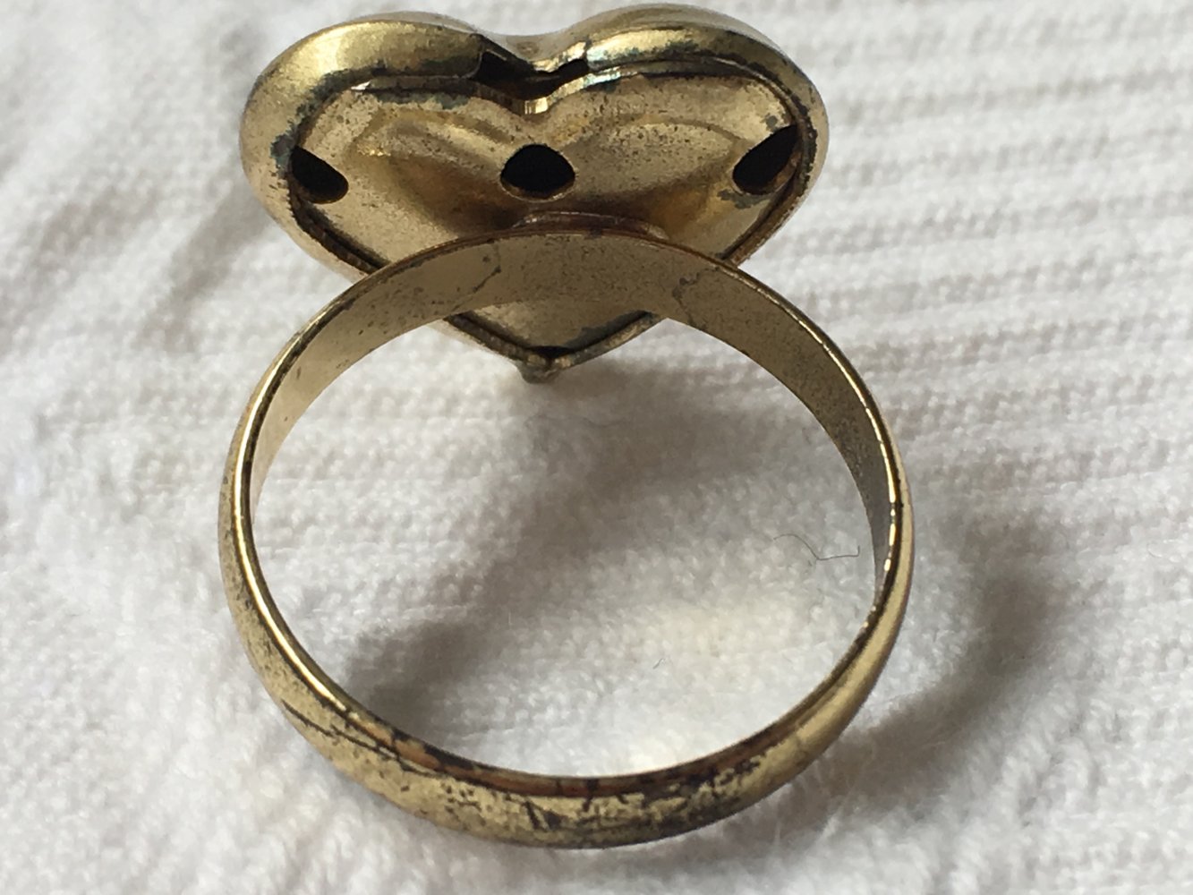 Ring in Herzform, gold, Vintage, Ringgröße 16 - 17, 50 - 52