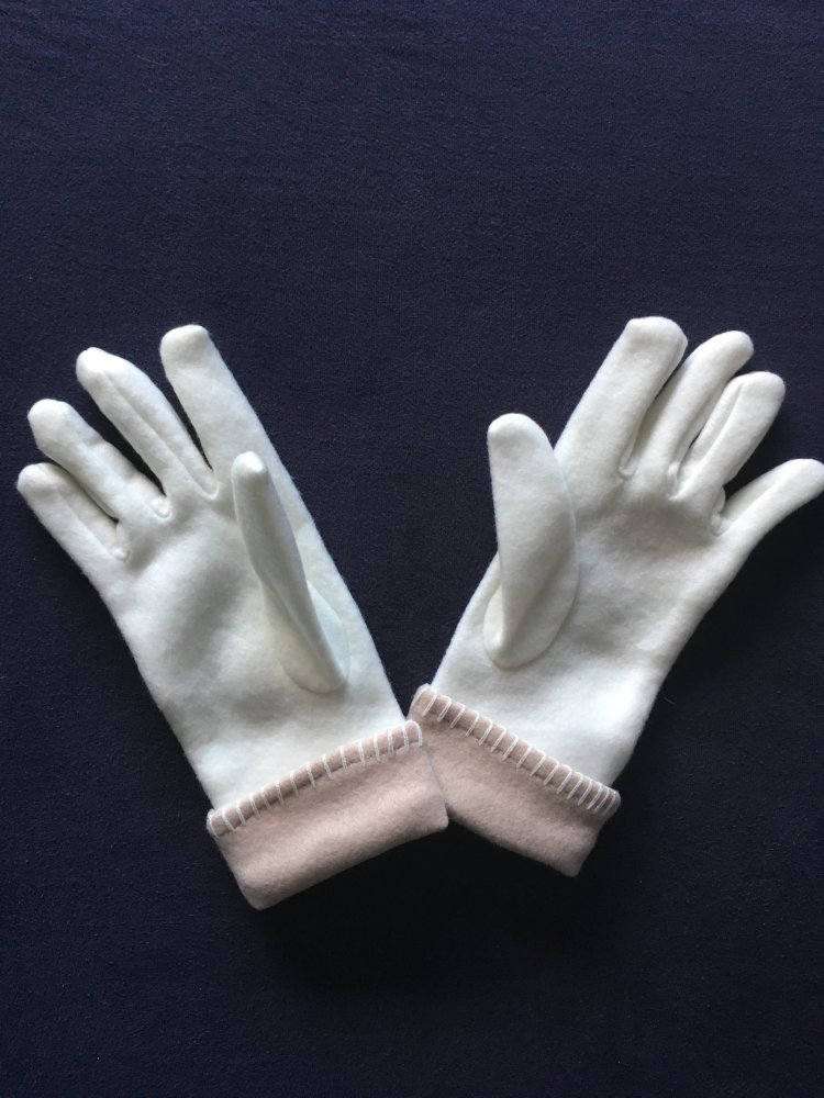 NEU!! Set Mütze Schal one size, Handschuhe Gr. 7 - 8 weiß beige !! Ungetragen!!