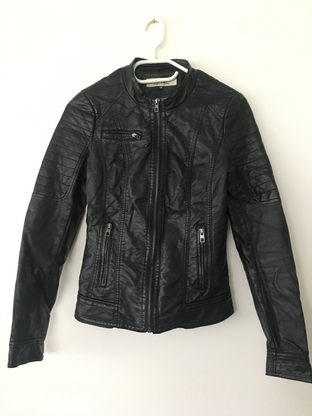 schwarze Lederjacke von Only