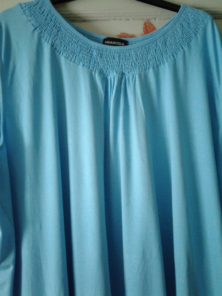 MIAMODA Longtop mit Raffung Türkis gr. 62 Neu !!!