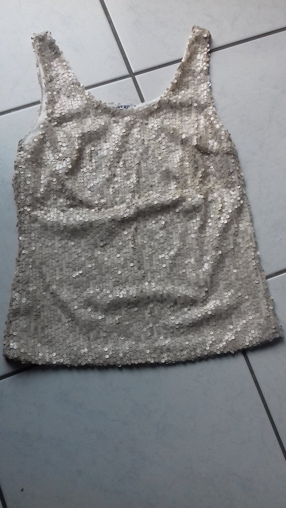 beiges Top mit Pailetten von vero Moda Gr. M € 5,--