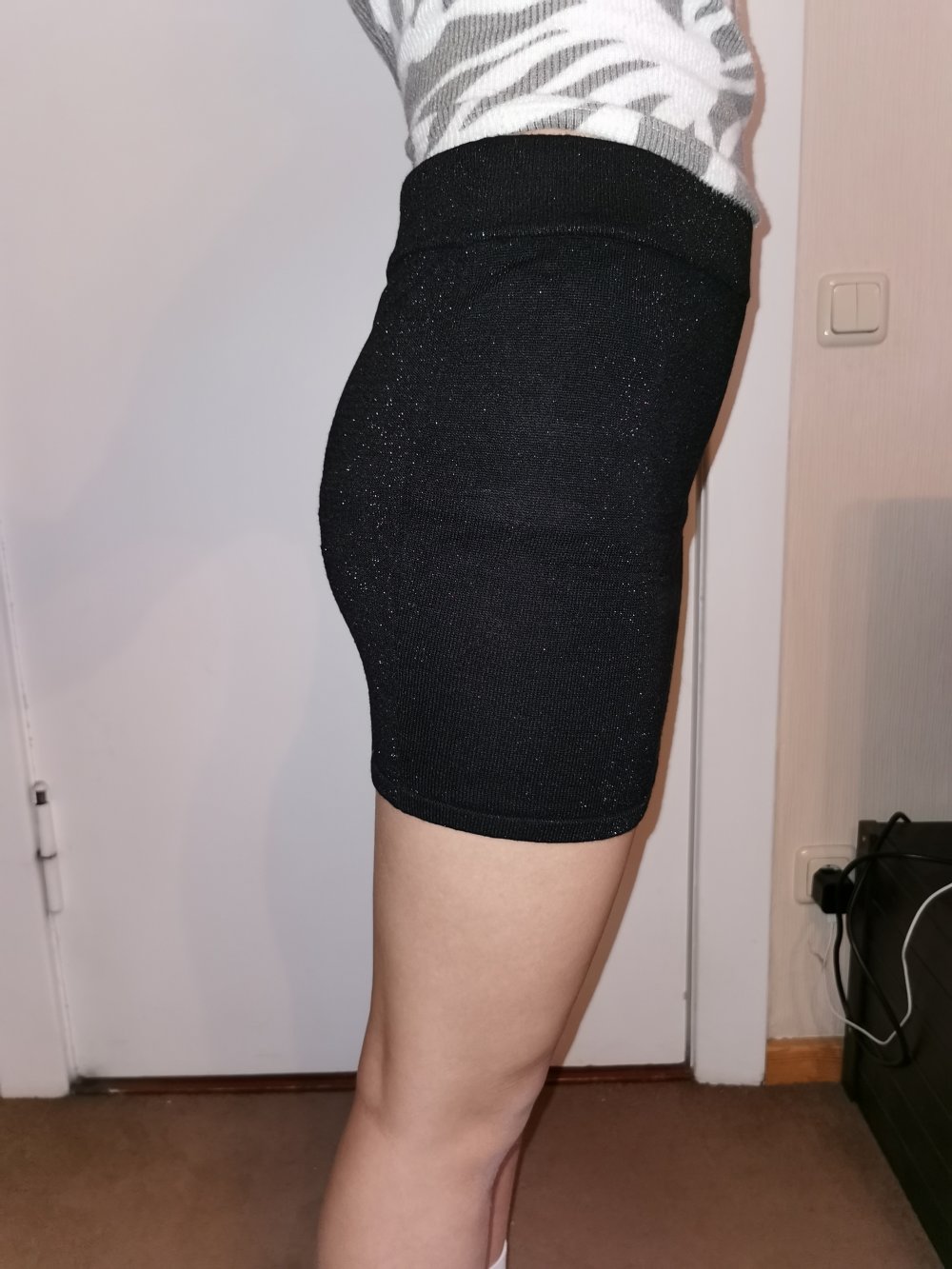 Minirock stretch mit Glitzerfäden