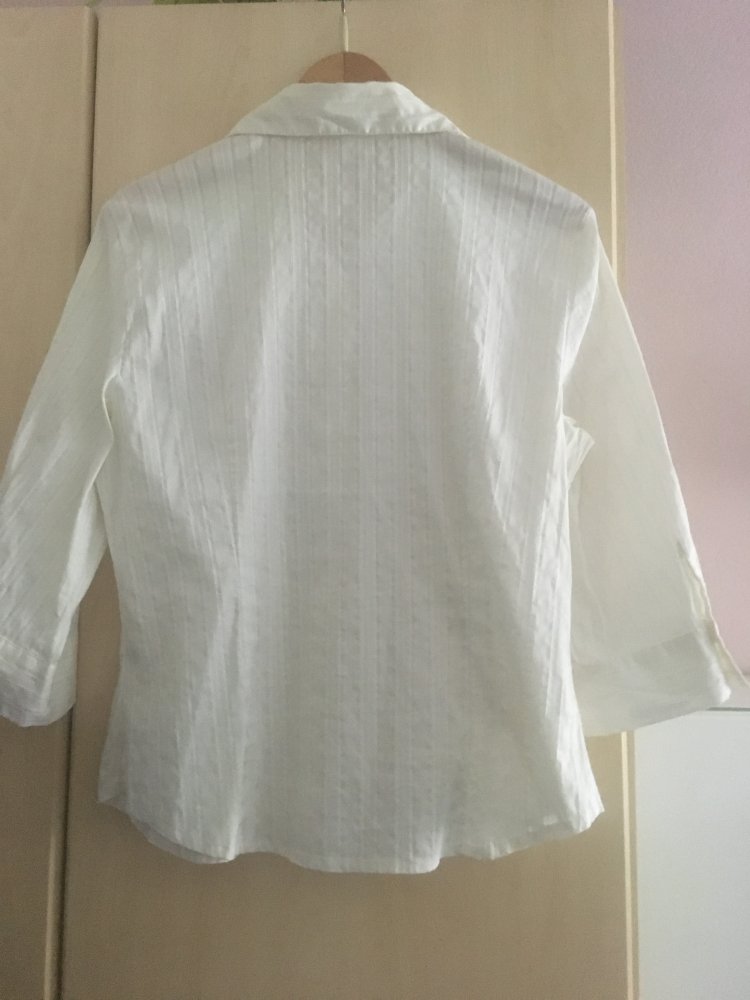 Damen Bluse weiß 3/4 Arm Gr. 46