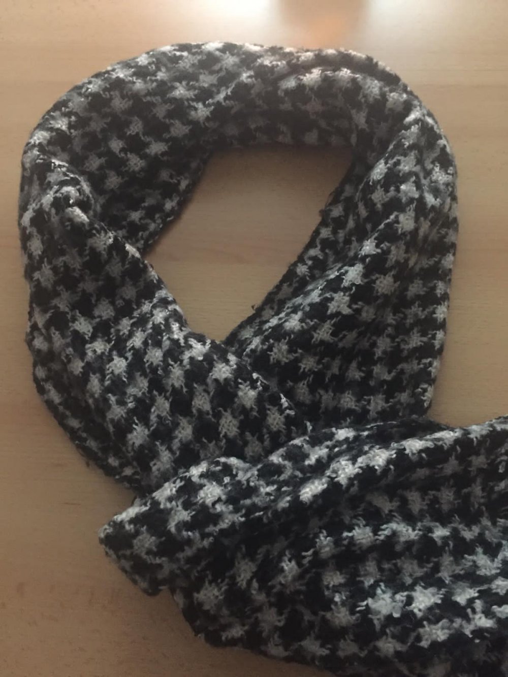 Damen Winter Schal schwarz weiß 