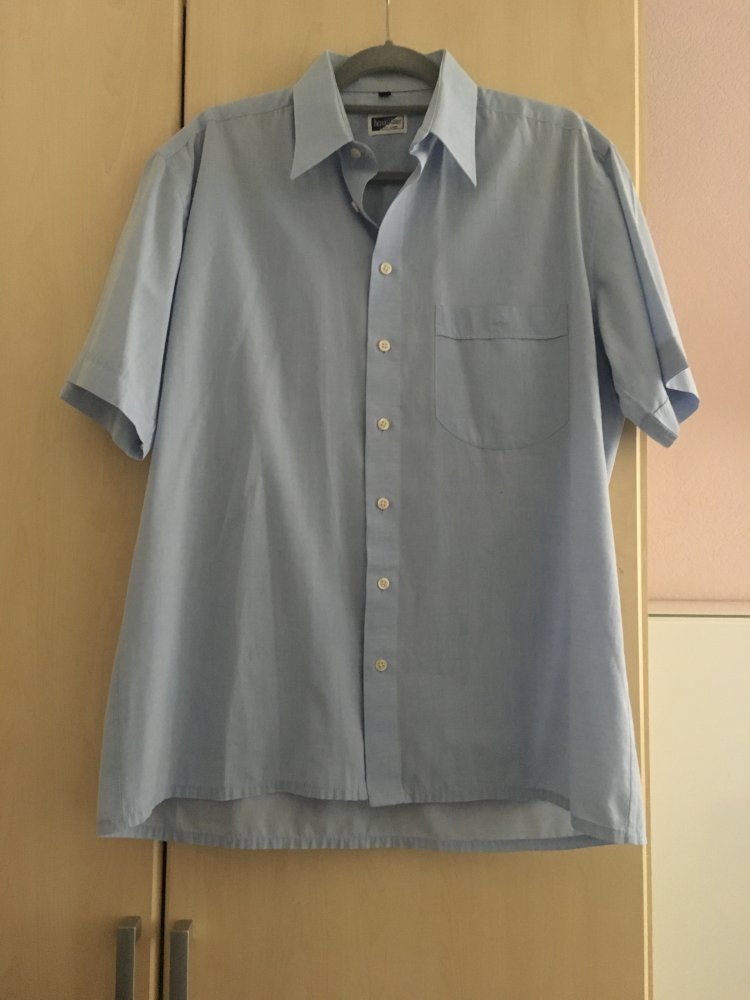 Herren Hemd kurzärmlig blau Gr. 41