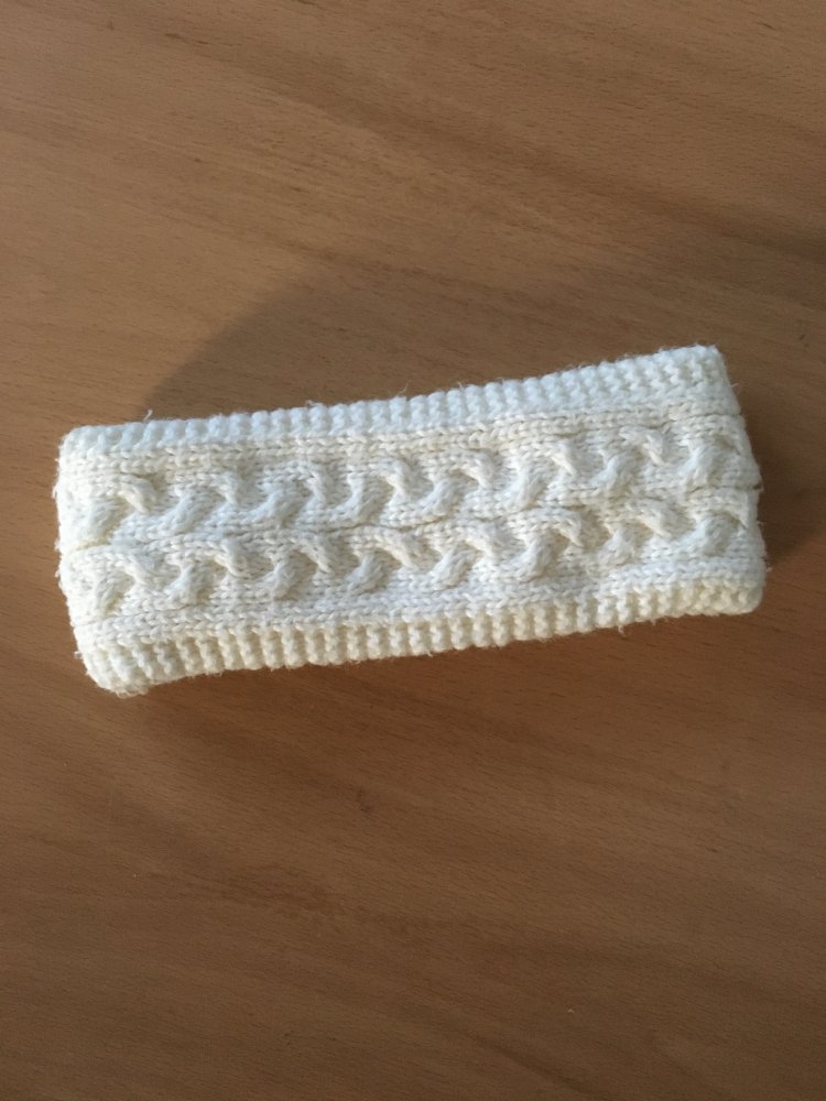 Damen Winter Stirnband Cremeweiß 