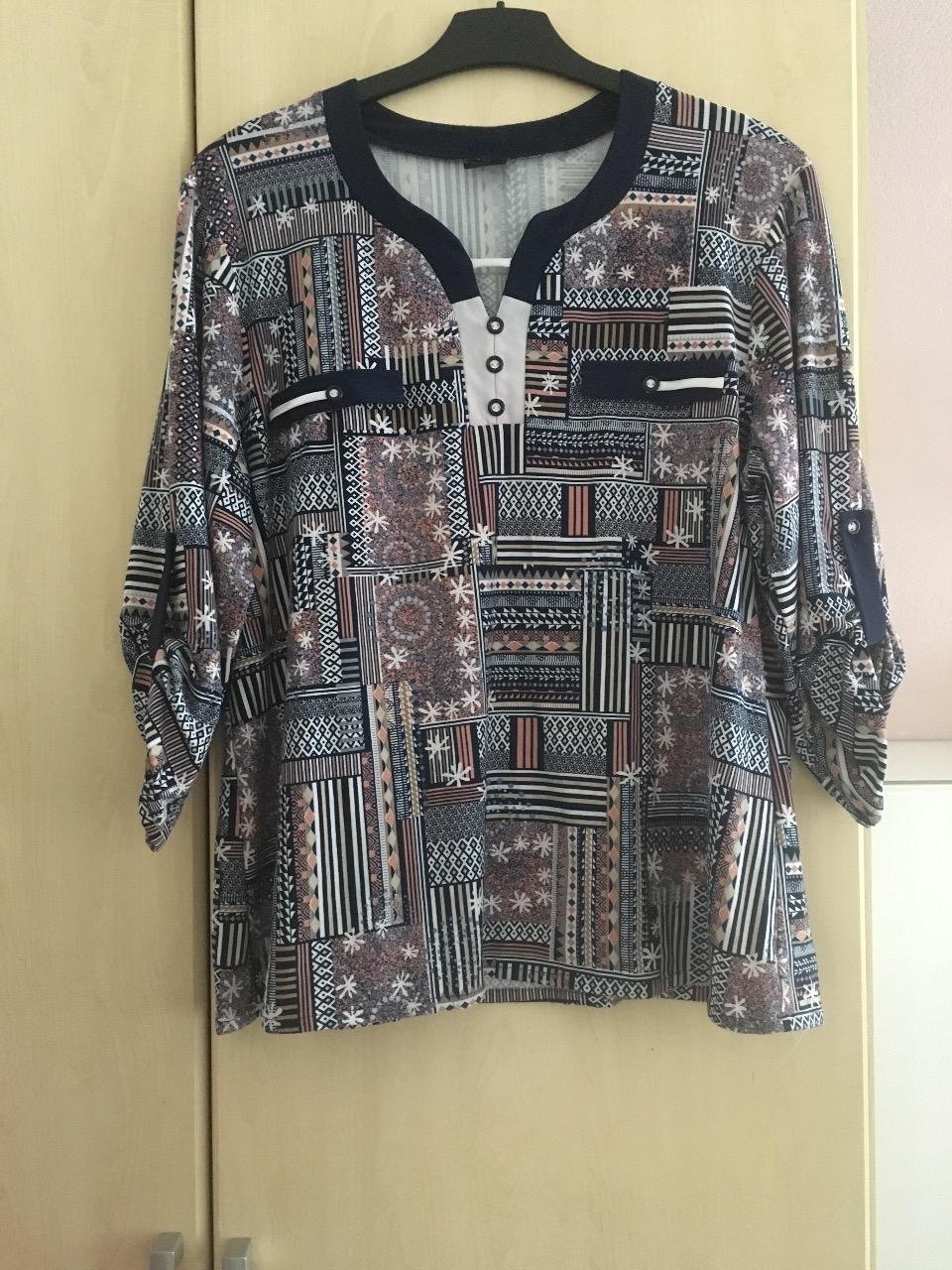 Damen Bluse 3/4 Arm Gr. 3XL