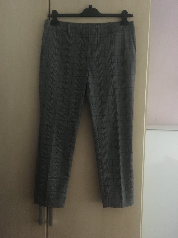 Damen Stoffhose schwarz weiß gestreift Gr. M