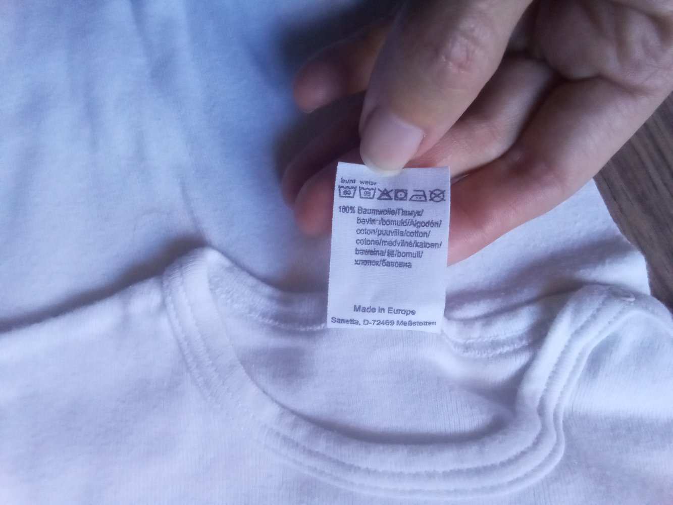 Langarm Body weiß uni unisex sanetta 98 organic 100% Baumwolle