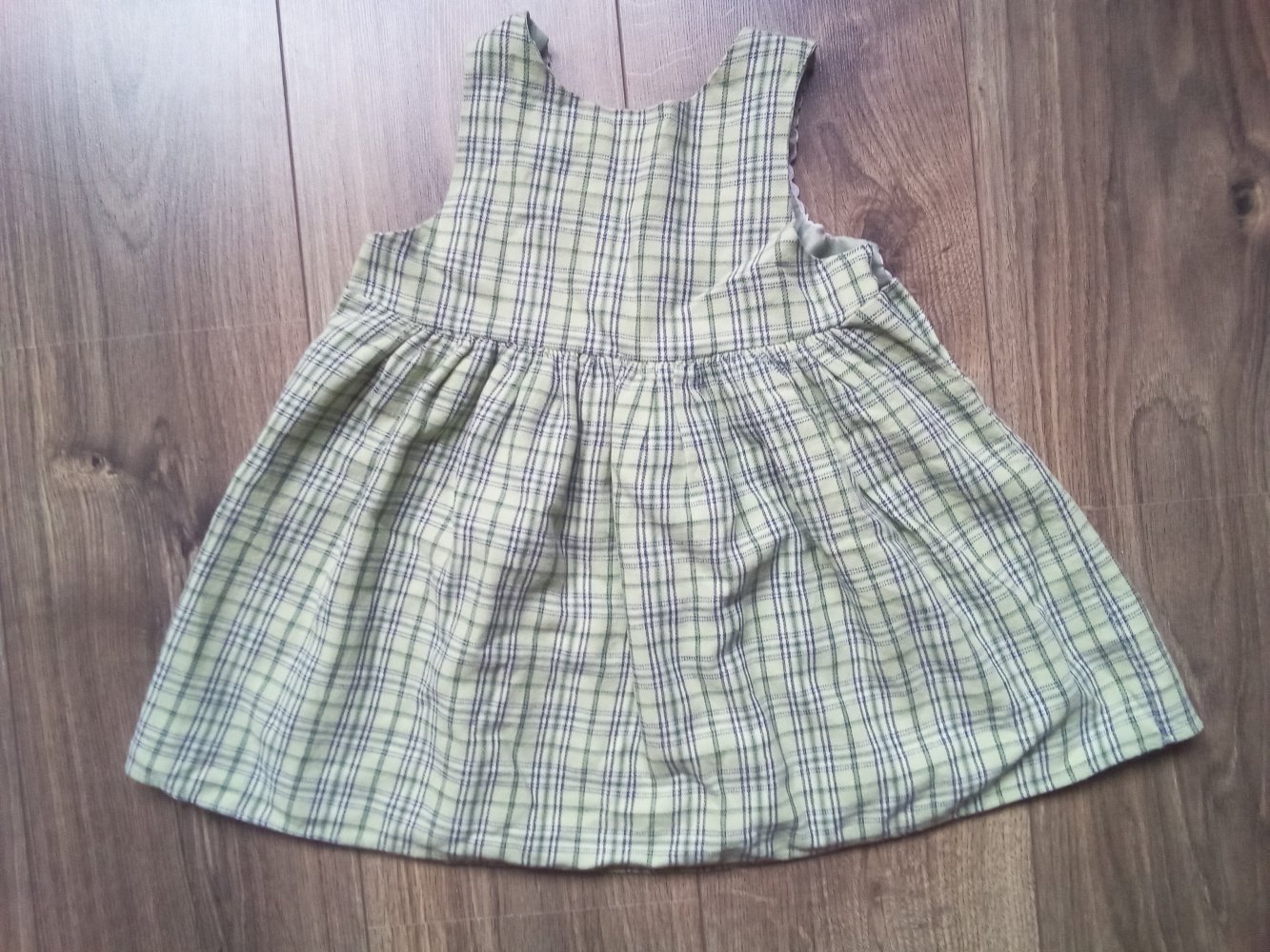 Sommerkleid grün kariert 86 Babyworld 100% Baumwolle
