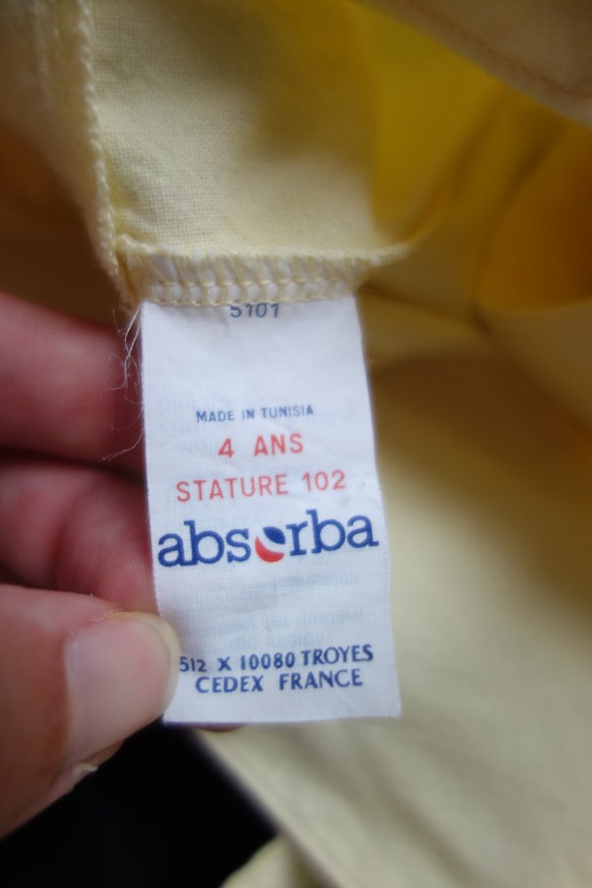 dünne Latzhose pastell gelb absorba 4 Jahre 102cm 100% Baumwolle uni