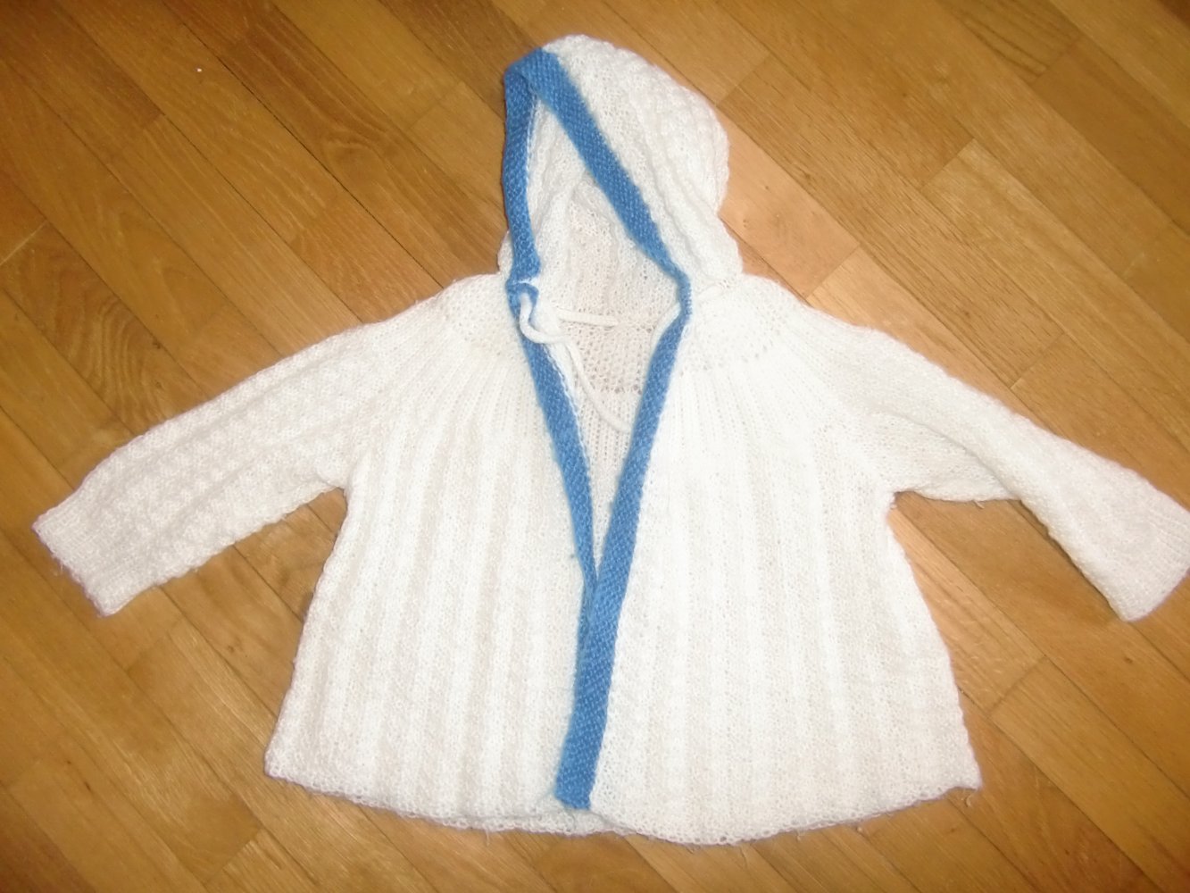 Strickjacke weiß Taufe 86 handmade vintage retro 80er Jahre