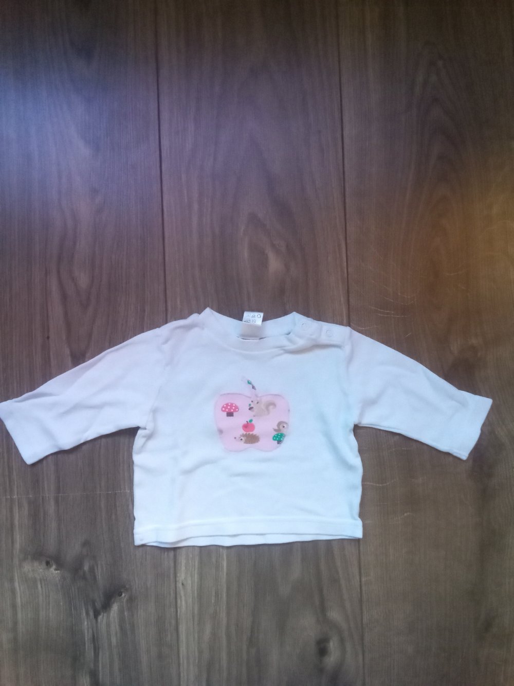 LA-Shirt weiß topomini Apfel 56 100% Baumwolle