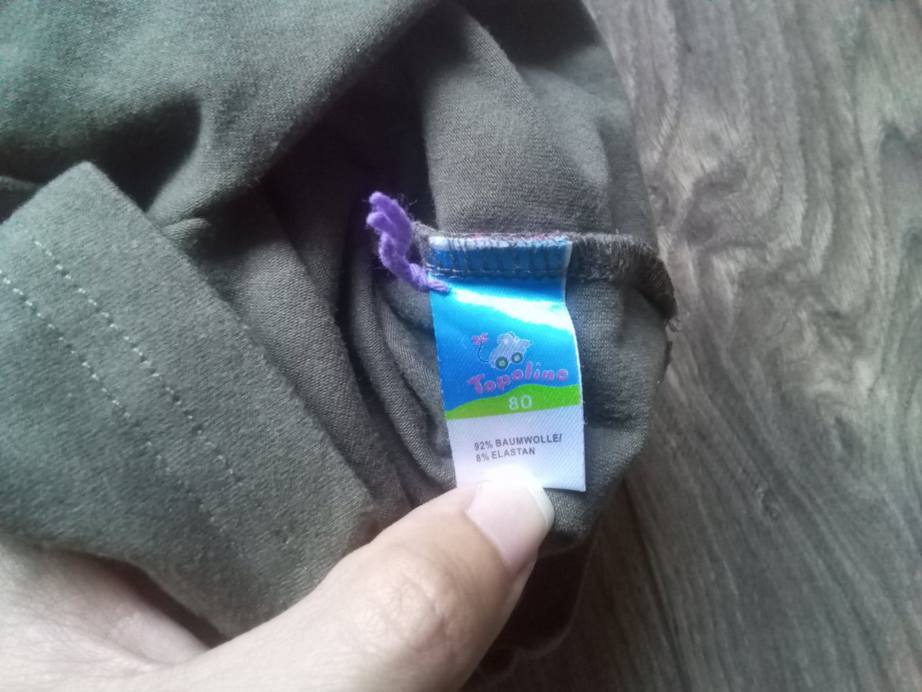 LA-Shirt khaki uni topolino 80 Lagenlook mit Kragen