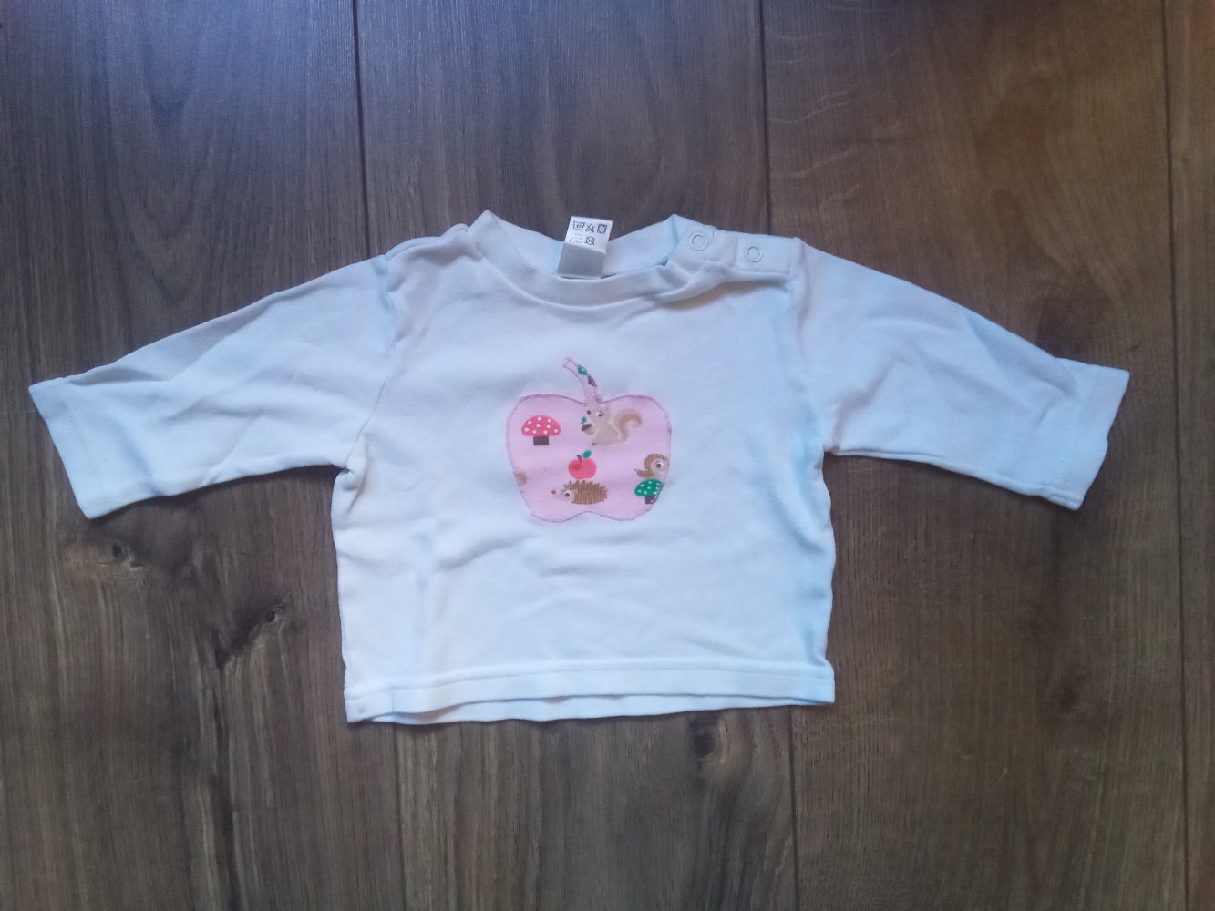 LA-Shirt weiß topomini Apfel 56 100% Baumwolle