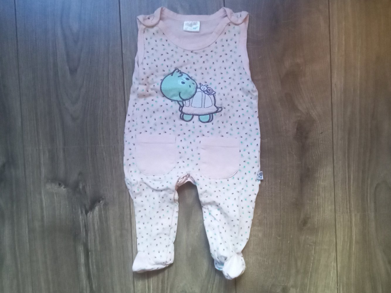 Strampler mit Fuß rosa 62 orsolino Schildkröte