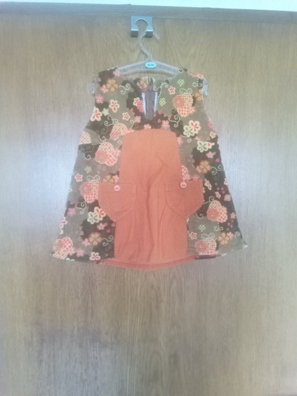 Oberteil handmade 104/110 orange Cord geblümt