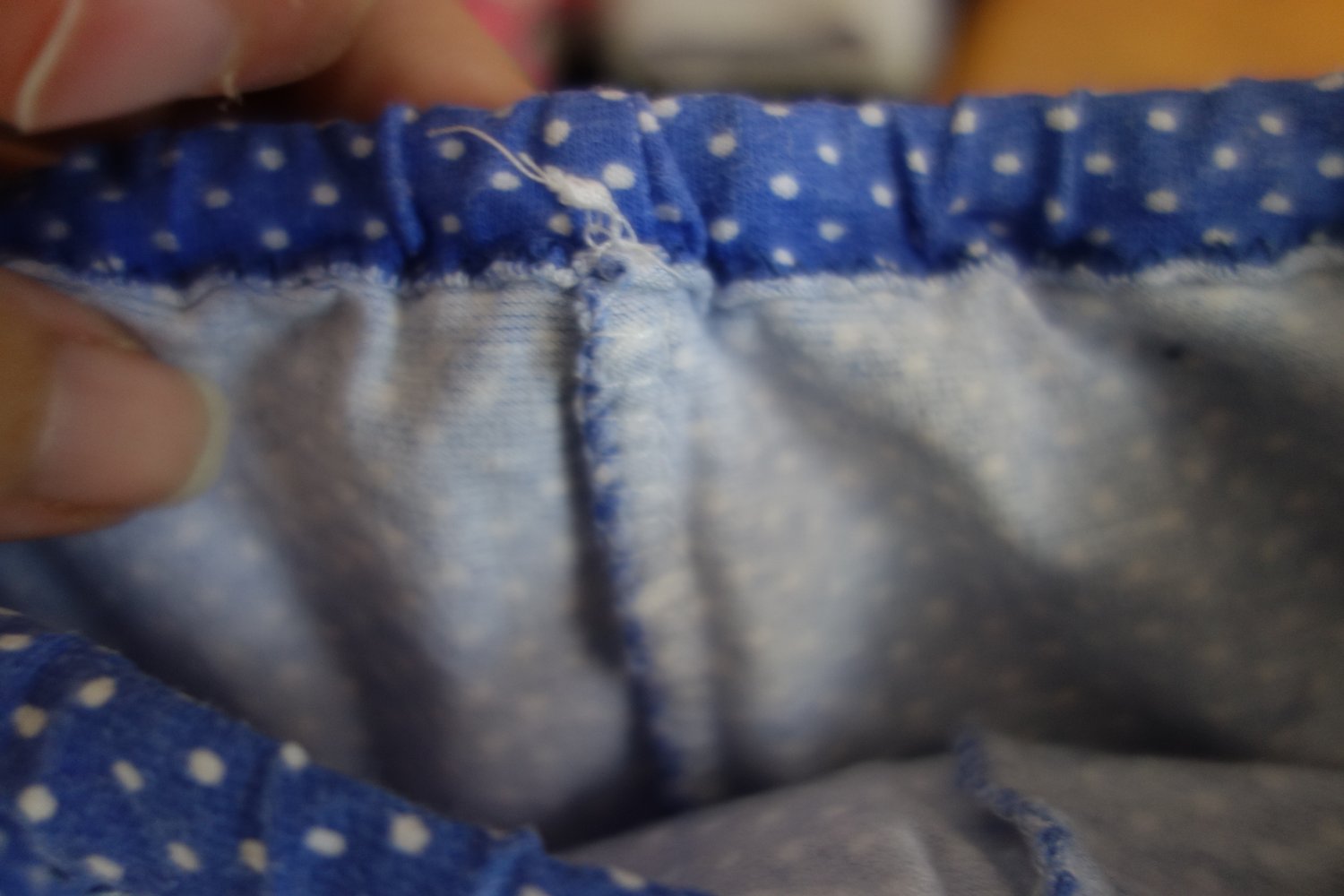 Leggings handmade blau gepunktet 110