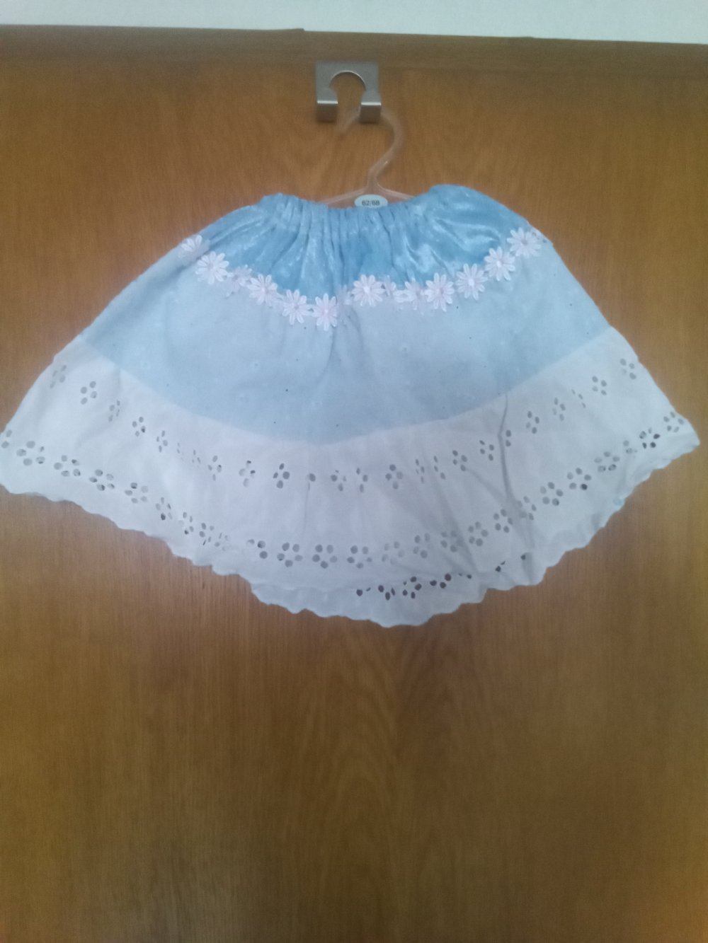 Rock handmade hellblau 98 Spitze