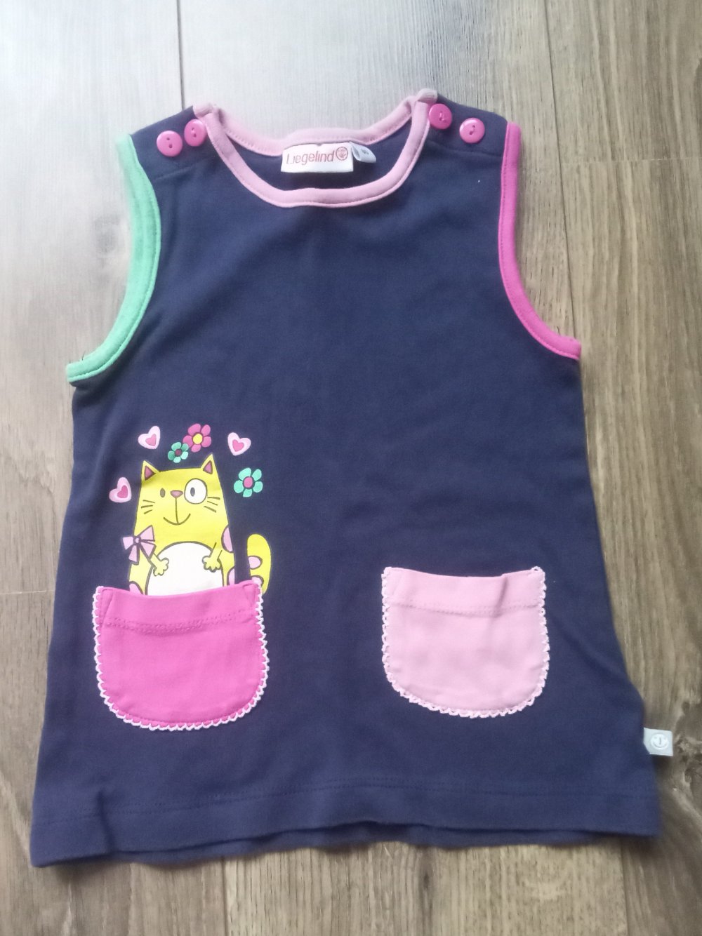 Kleid Hängerchen 80 Liegenlind 100% Baumwolle dunkelblau