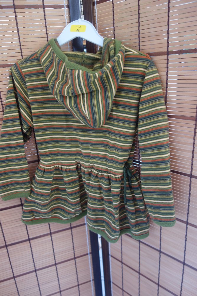 Sweatjacke Twinners 104 grün gestreift tailliert 100% Baumwolle