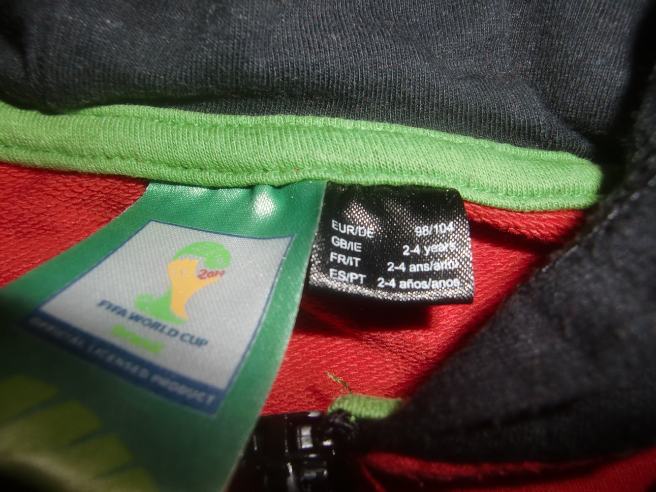 Sweatjacke Fussball rot schwarz Deutschland fifa 98/104