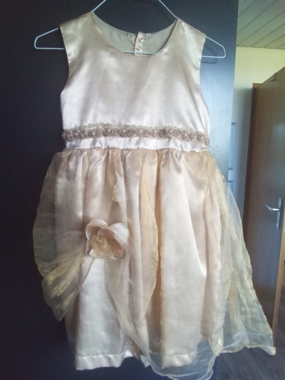 Kleid und Bolero 104 champagner festlich handmade