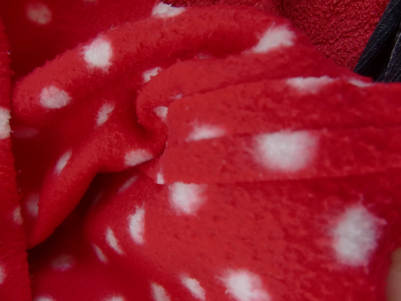 Fleecetunika Hängerchen rot gepunktet Frosch handmade 80/86