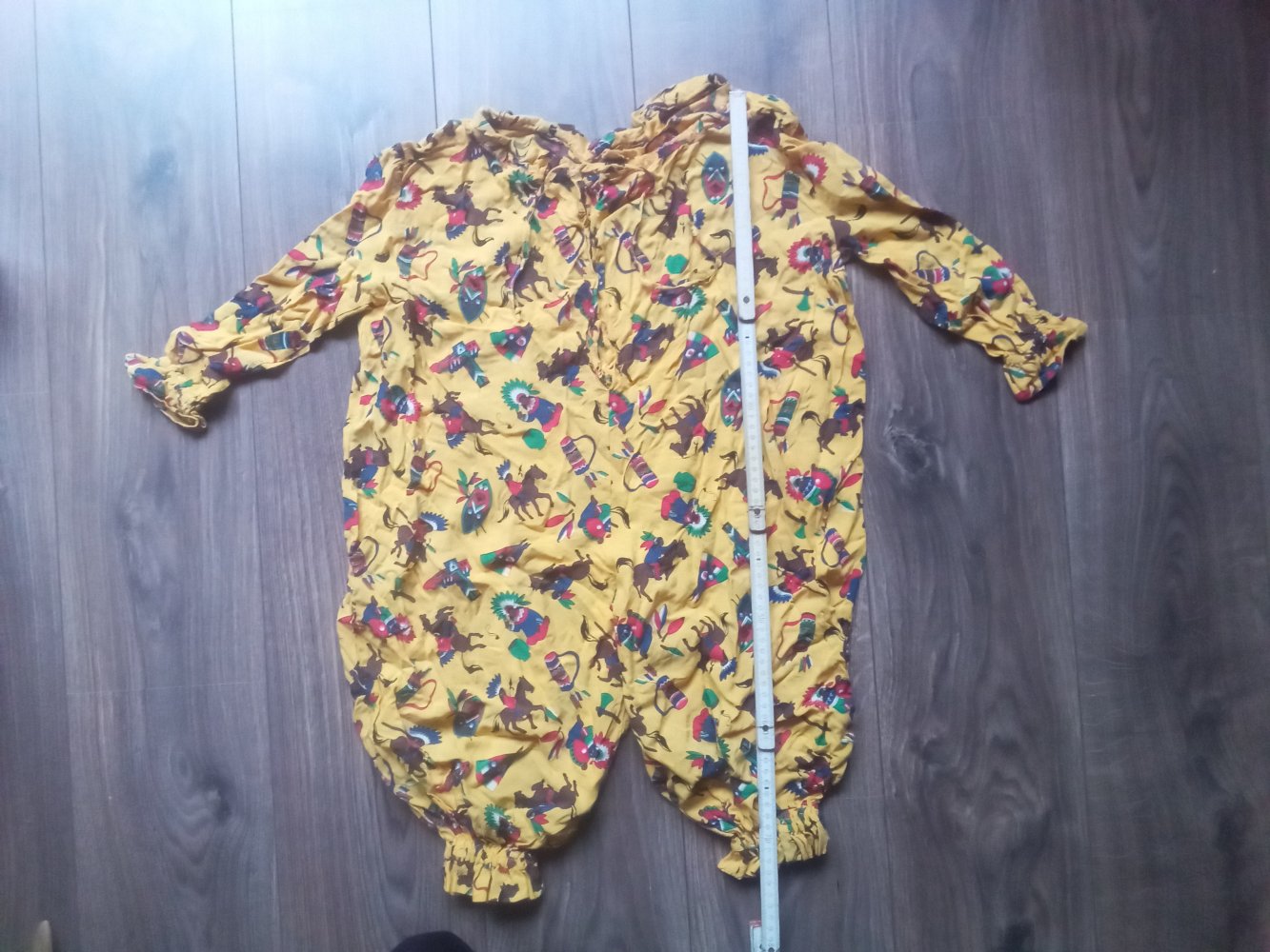 Kostüm Indianer gelb Karneval Fasching Fasnet handmade Einteiler 80er vintage