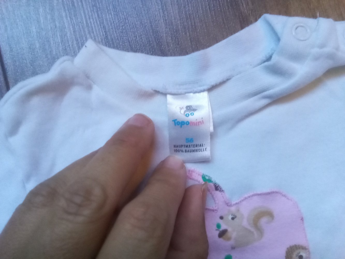 LA-Shirt weiß topomini Apfel 56 100% Baumwolle