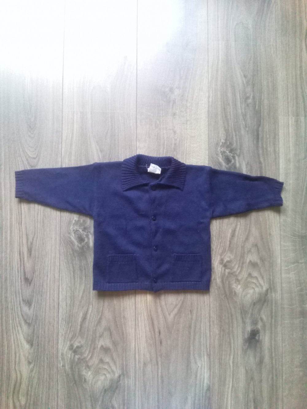 Strickjacke dunkelblau uni 74 schlicht