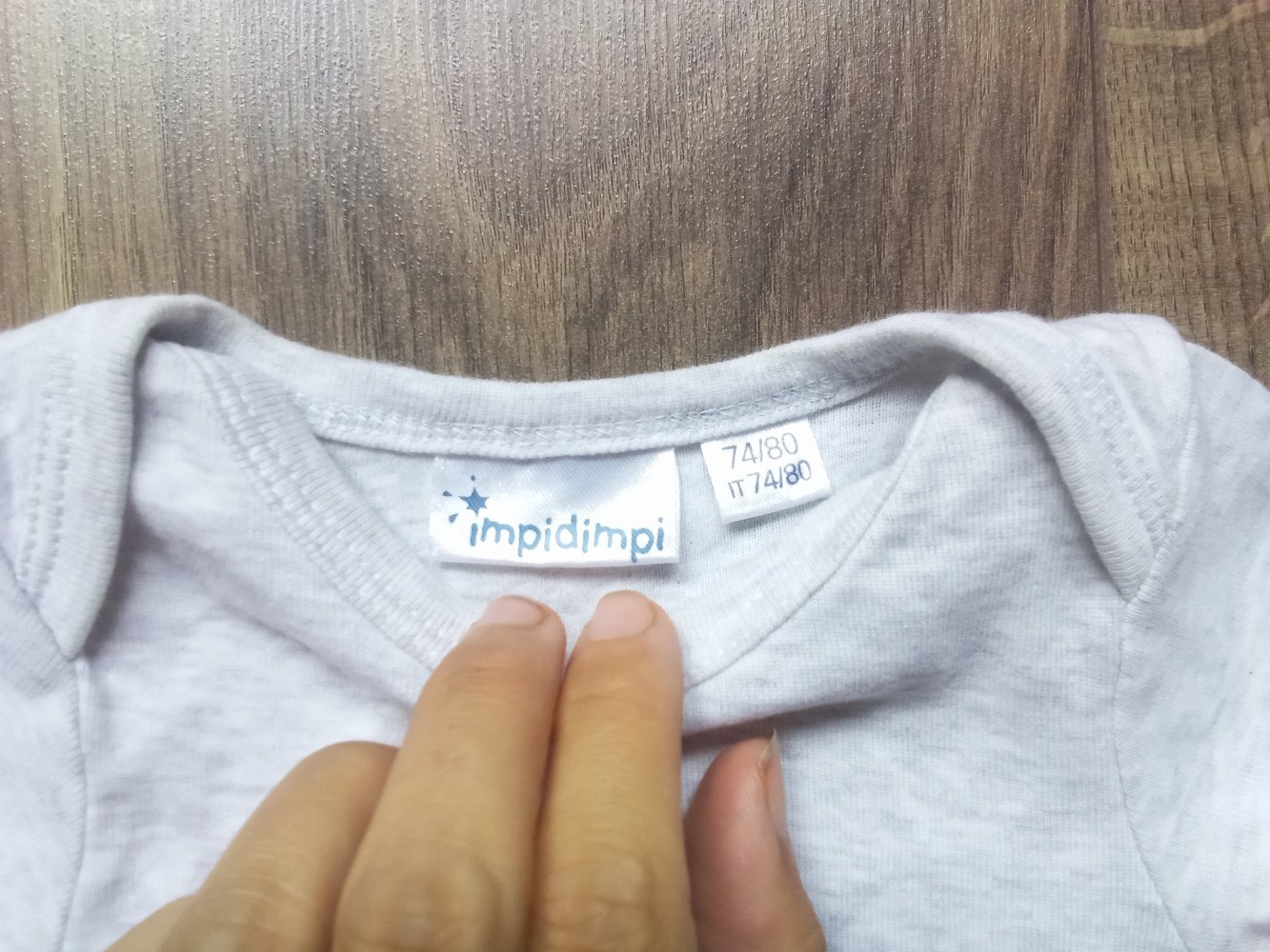 Kurzarmbody 74/80 impidimpi organic cotton grau uni