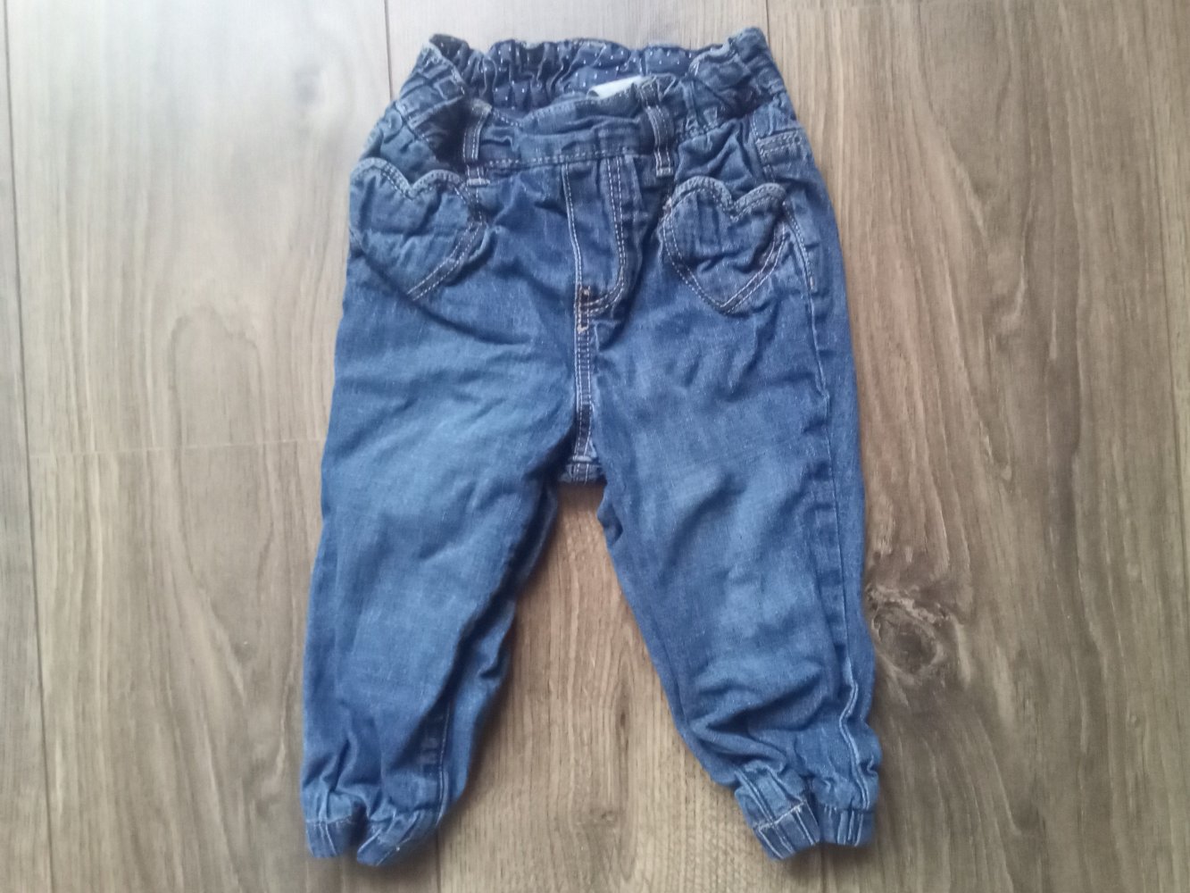 Jeans H&M 80 blau gefüttert 100% Baumwolle uni Schlupfhose