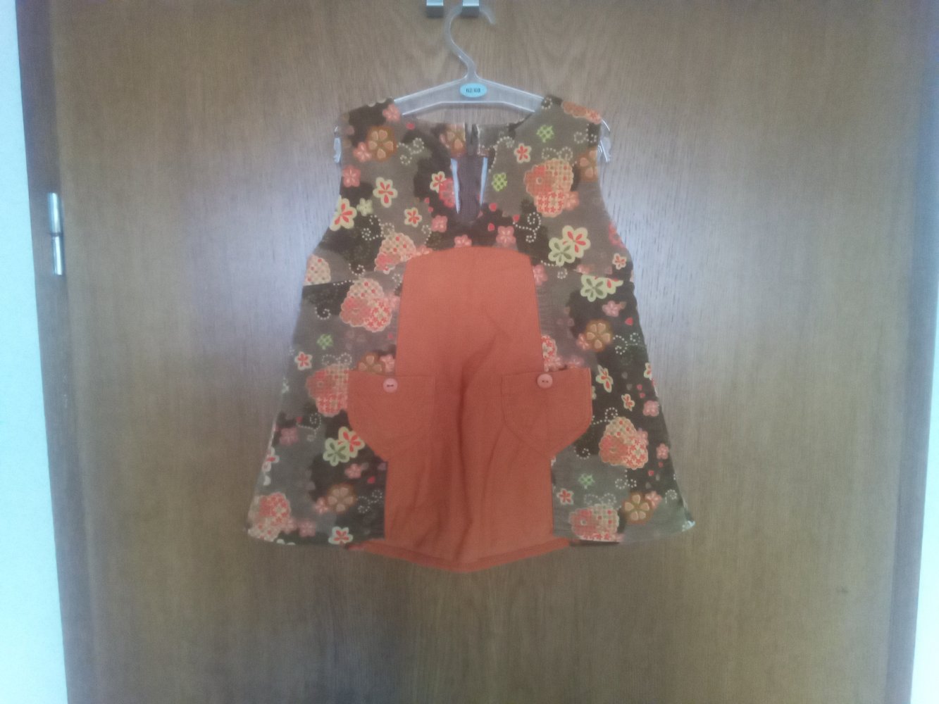 Oberteil handmade 104/110 orange Cord geblümt