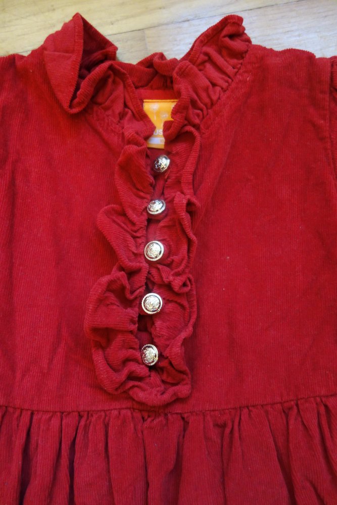 Cordkleid pusblu 104 rot 100% Baumwolle uni