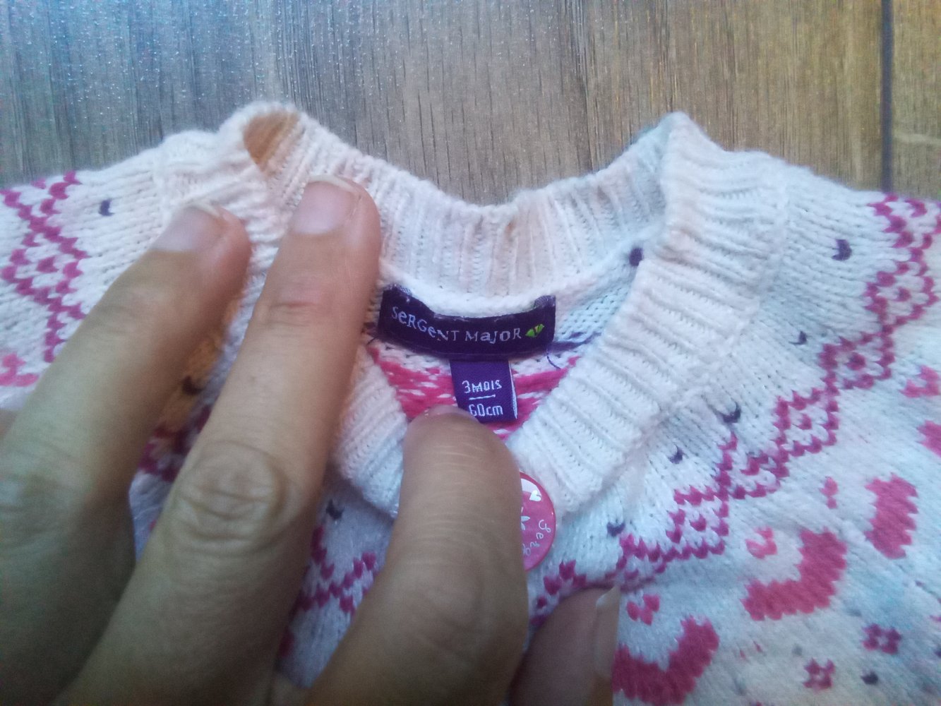 Jäckchen rosa norwegermuster 60cm sergent major