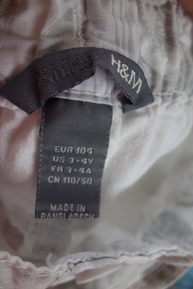 Caprihose weiß 104 H&M Haie grau
