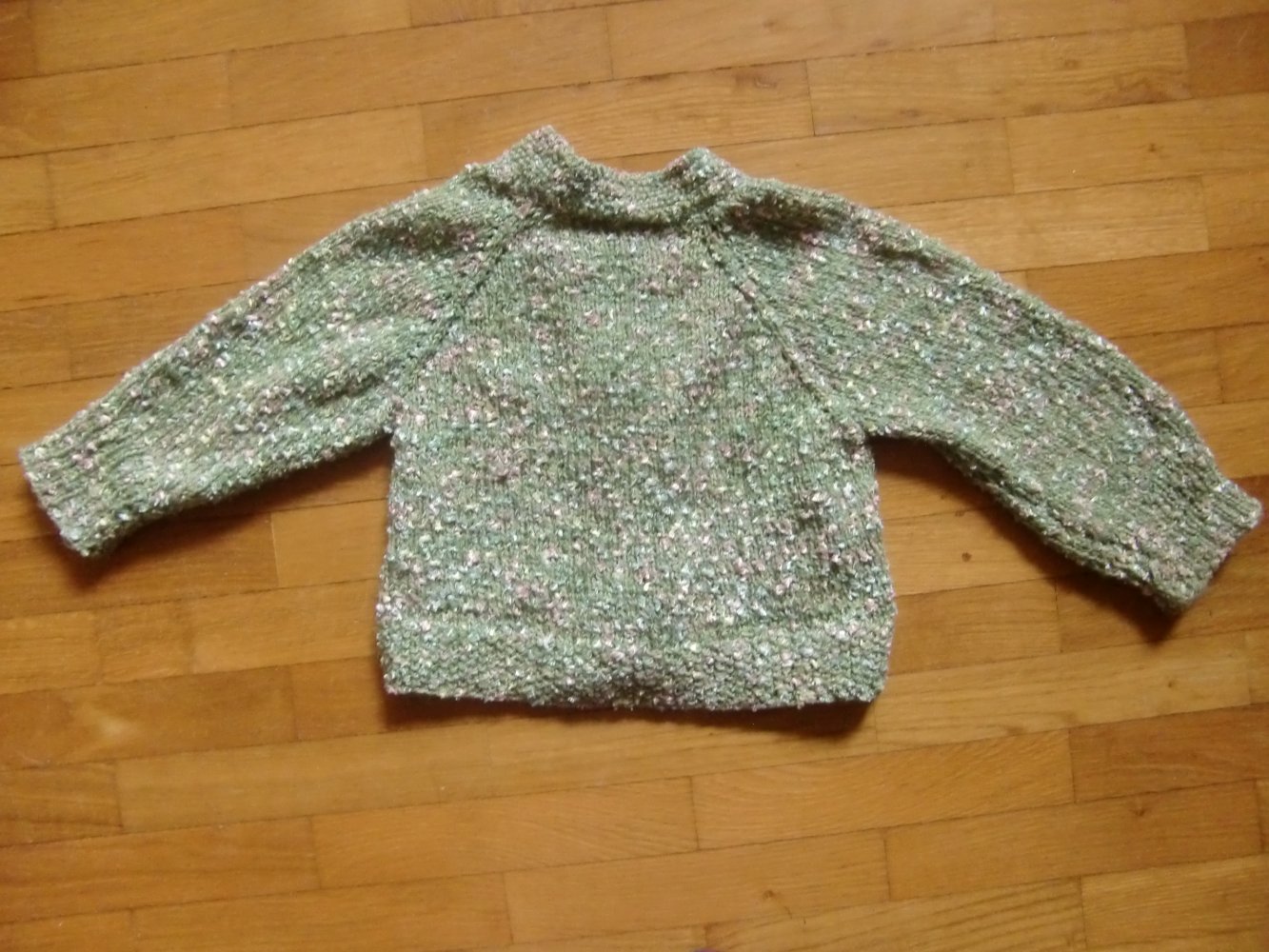 Strickjacke handmade unikat grün 92/98