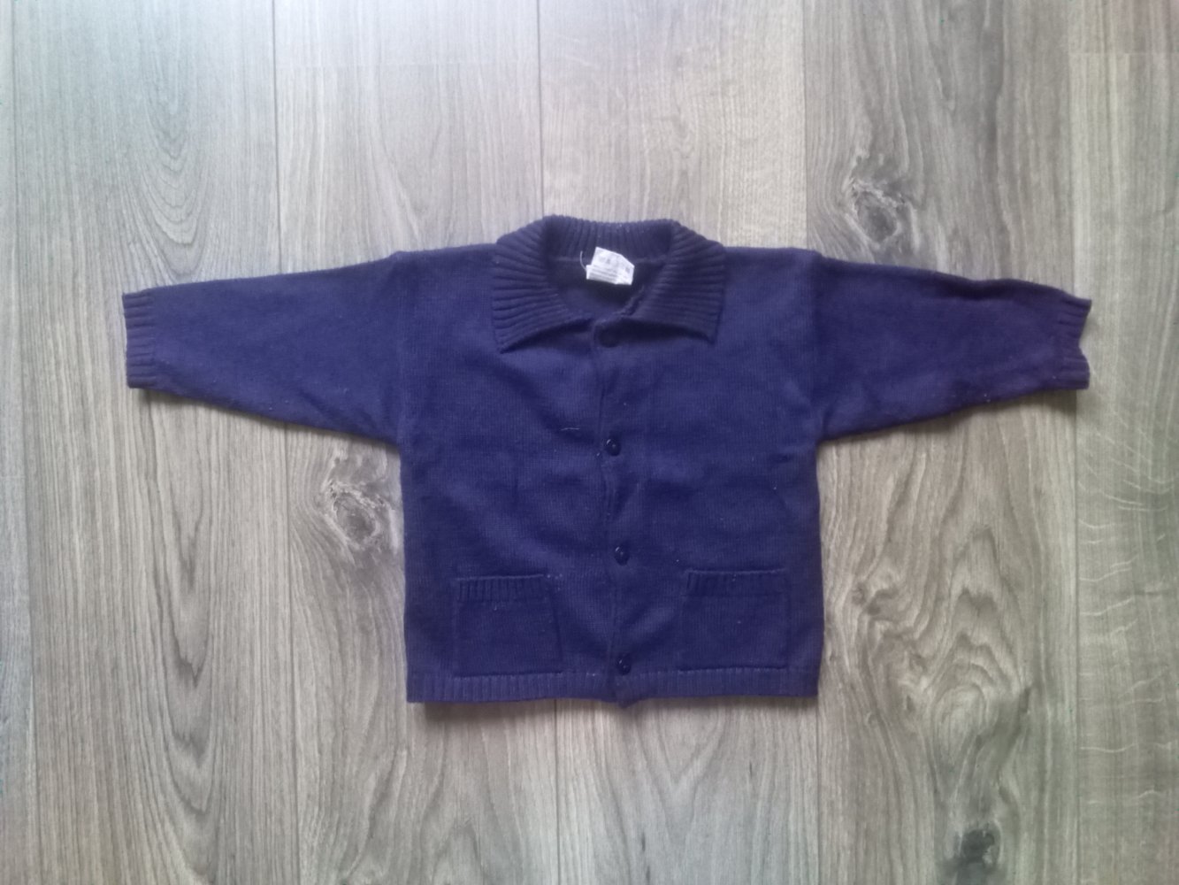 Strickjacke dunkelblau uni 74 schlicht