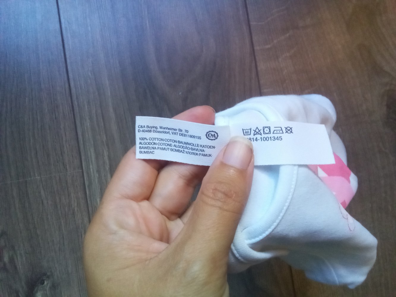 T-shirt weiß Flamingo 68 Babyclub 100% Baumwolle