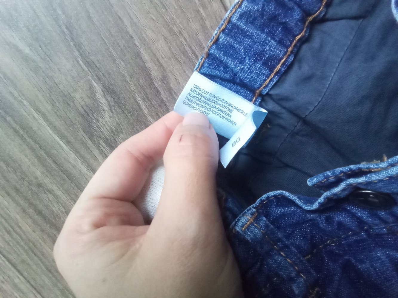 Jeans blau 80 babyclub gefüttert 100% Baumwolle unisex uni