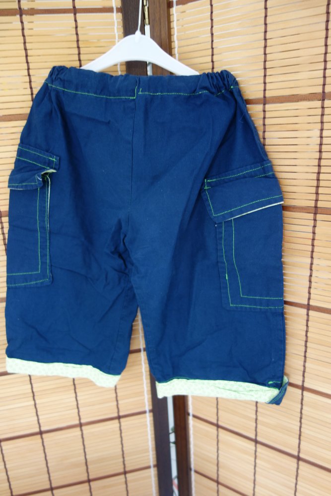 Handmade Cargoshorts 3-4Jahre Baumwolle unikat blau