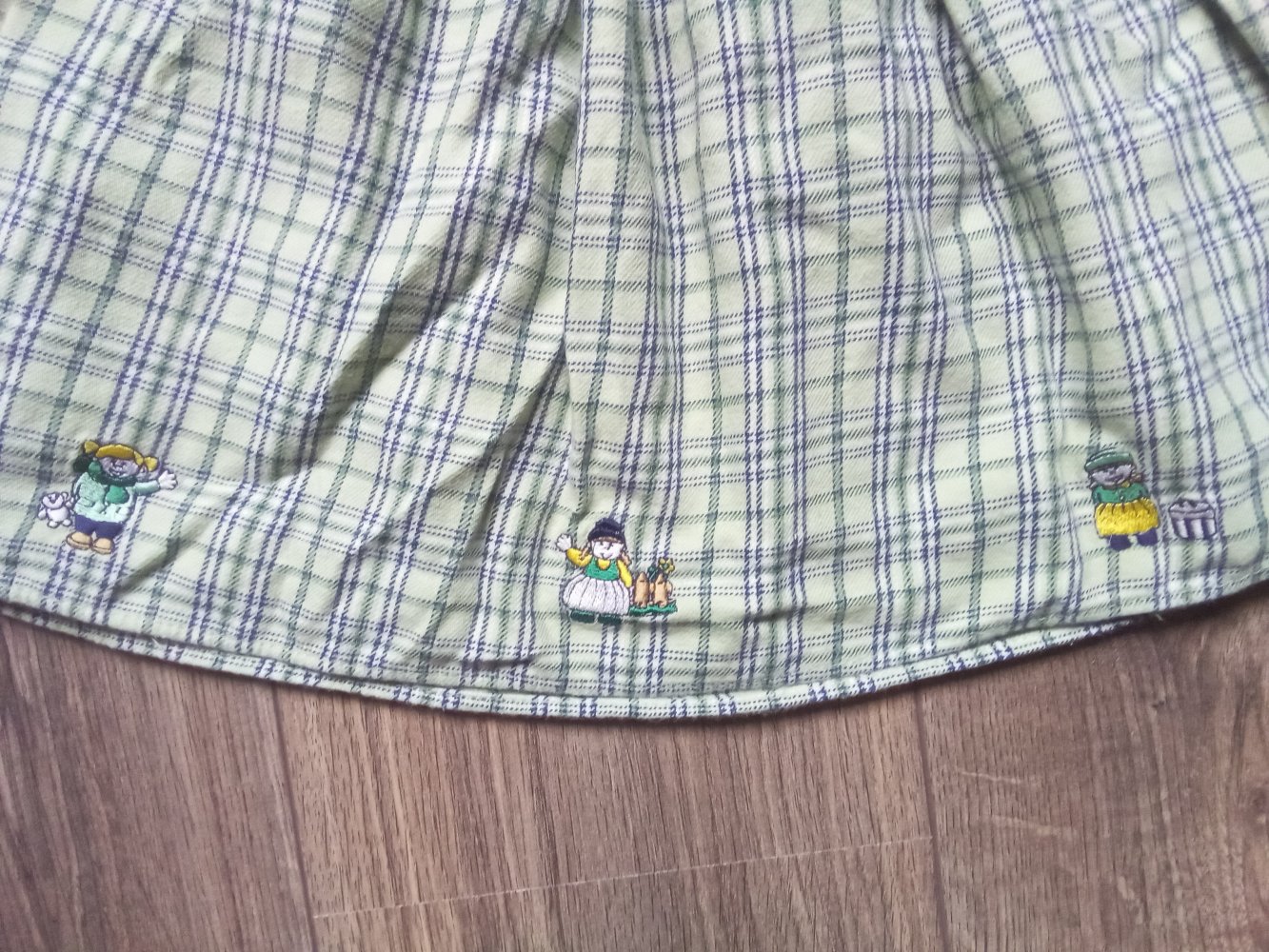 Sommerkleid grün kariert 86 Babyworld 100% Baumwolle