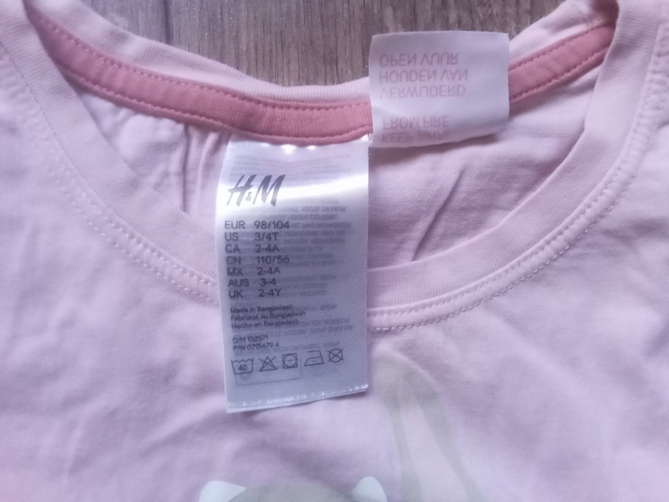 Nachthemd H&M 98/104 rosa 100% Baumwolle Fee
