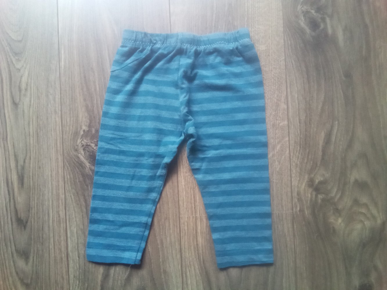 Leggings türkis gestreift handmade 86/92 unisex