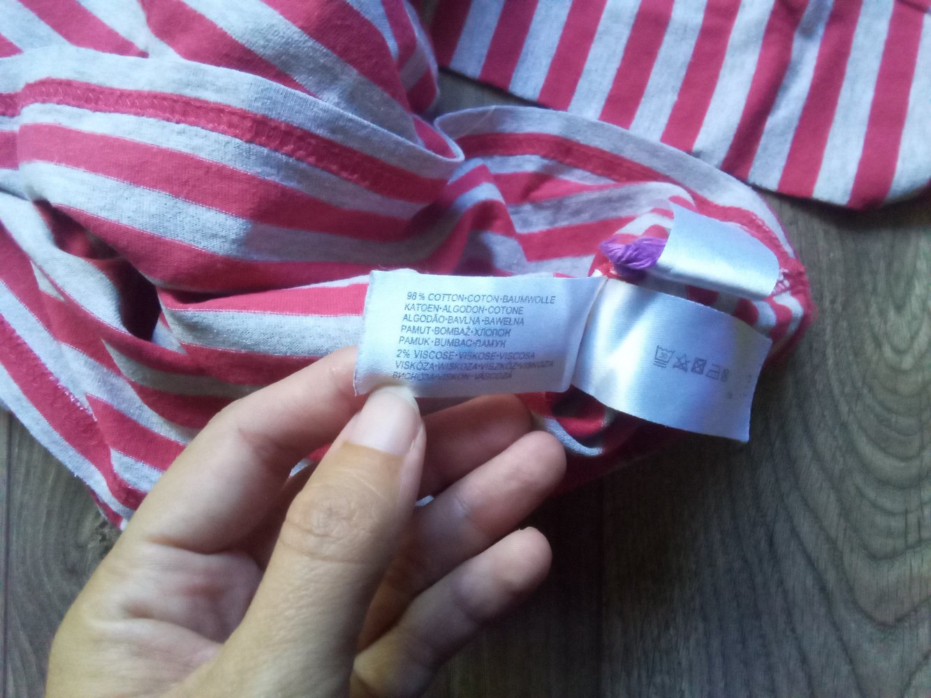 LA-Shirt rot grau gestreift 110 Palomino maritim