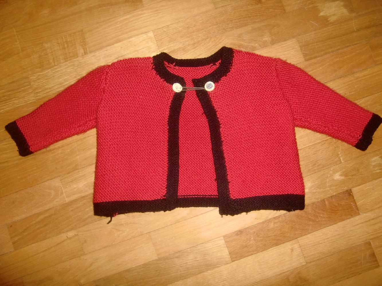 Strickjacke Tracht St. Peter Trachten rot schwarz 86