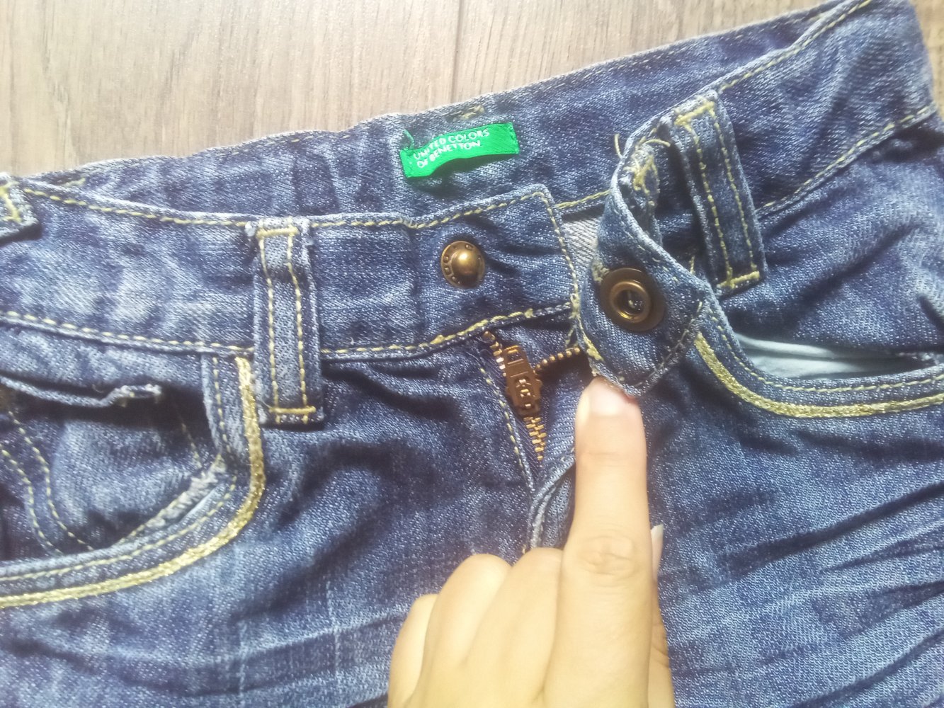 Jeansshorts United Colors of Benetton blau gold